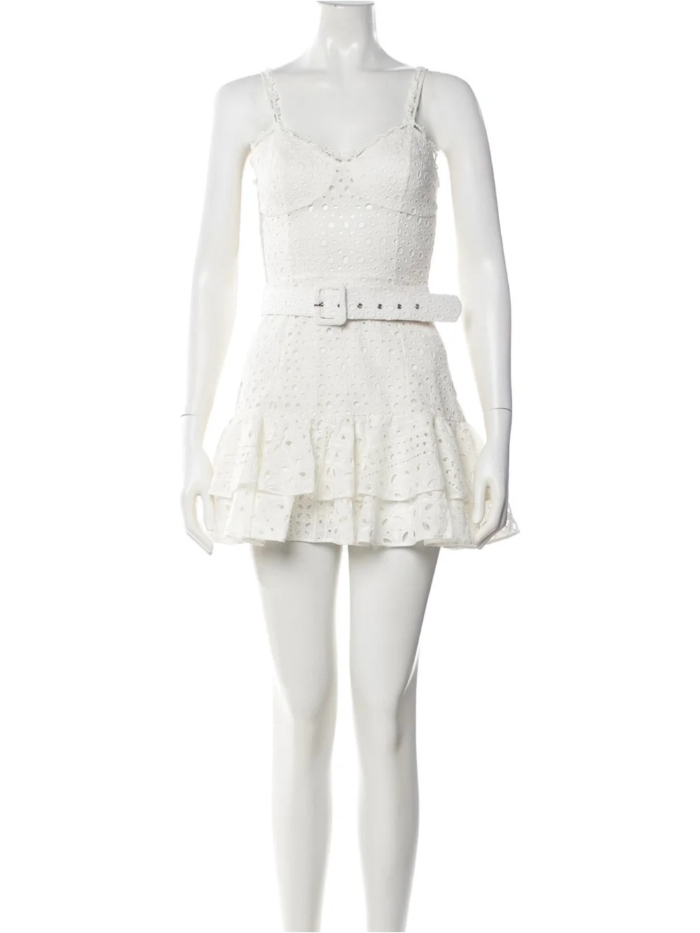 NWOT charo ruiz Lace Pattern Mini Dress White SIZE M